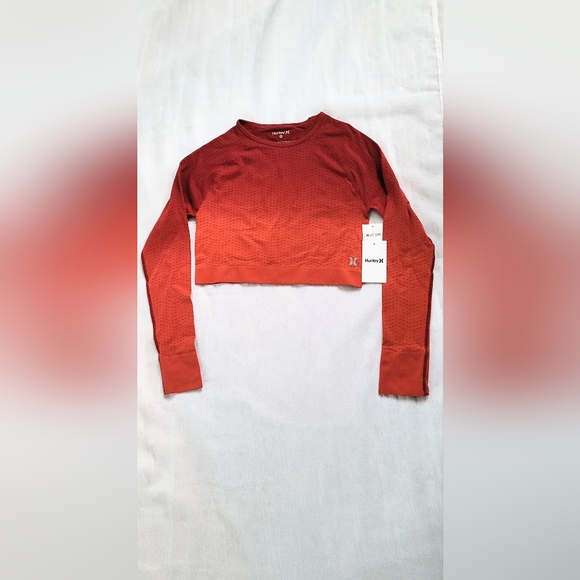 NWT! Seamless Workout/Yoga Hurley Long Sleeve Women's Fitness Crop Top Medium - Picture 7 of 16